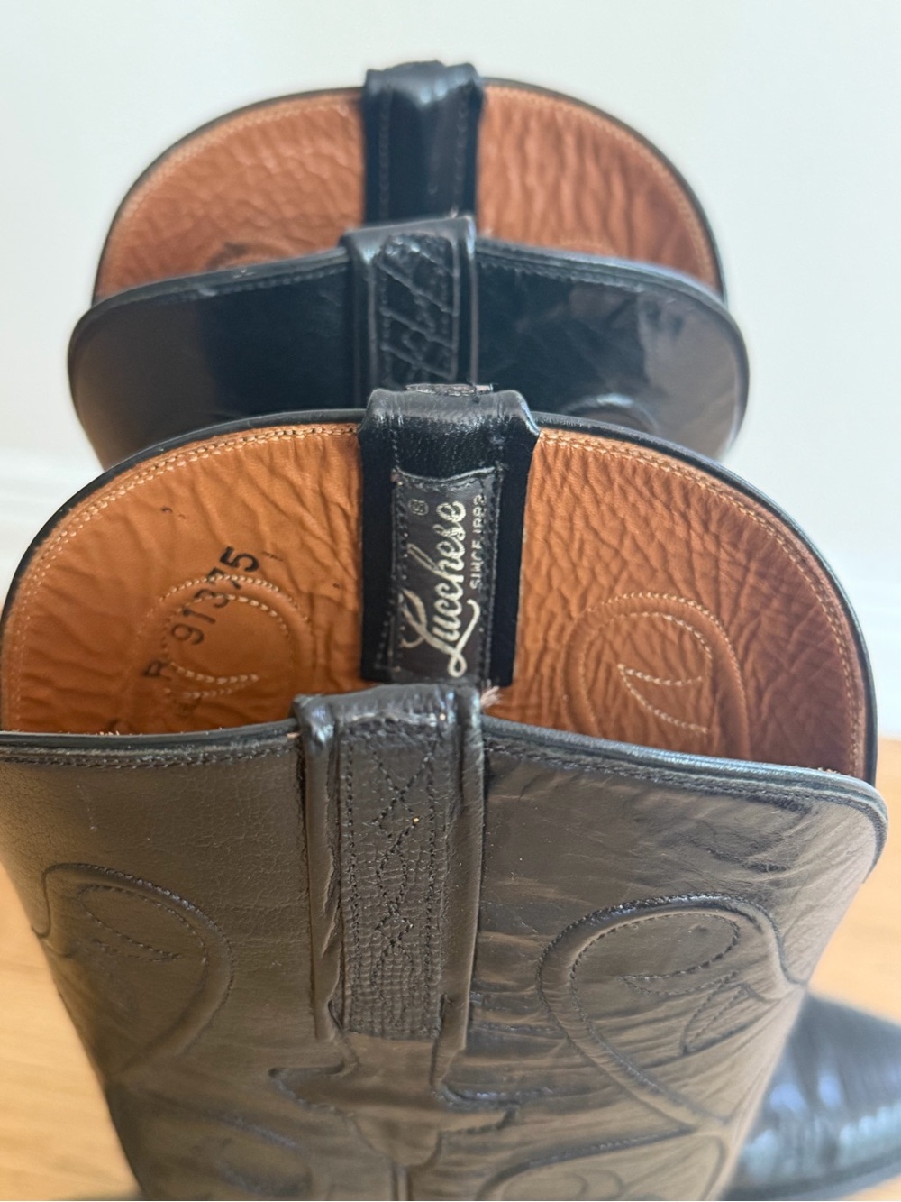 Lucchese Leather Women's Lizard Cowboy Boots - Picture 12 of 15